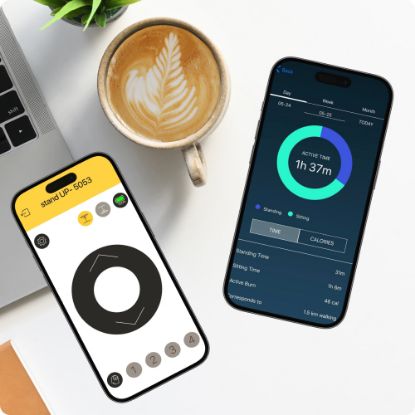 Slika Električna dvižna pisalna miza z melaninsko ploščo, črna