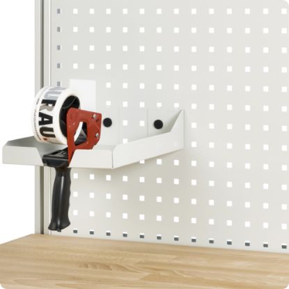 Slika Pakirna miza, nadgradna polica, magazin za kartone, z roko za monitor in rezalno