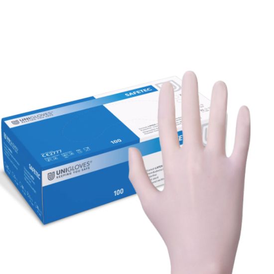Rokavice za enkratno uporabo iz lateksa, brez pudra, 130* Unigloves