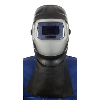 Slika 44-7182, ZAŠČITA ZA VRAT IZ ZRNATEGA ČRNEGA SVINJSKEGA USNJA, DOLGA