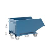 Slika VOZIČEK ZA OSTRUŽKE 240L, 1000x600x760mm - z ventilom RAL 5015