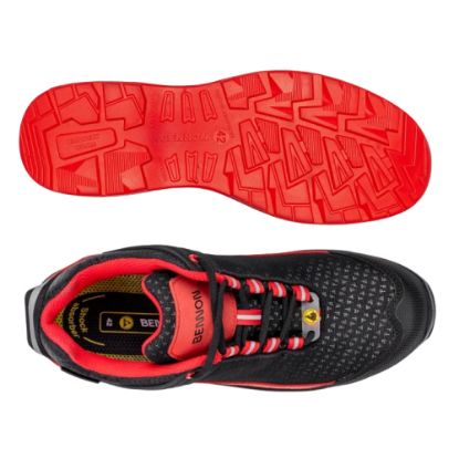 Slika Delovni čevelj s kapico, nizek, črno rdeč, Lumino S1PS ESD