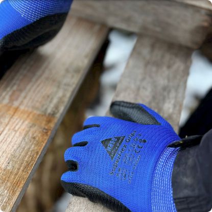 Slika Delovna rokavica iz poliestra in nitrila, odporna do 100°C, SuperFlex Grip+