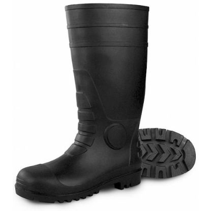 Slika Delovni škorenj s kapico, PVC, črne barve, Wiesmoor Black, 34 cm, S5