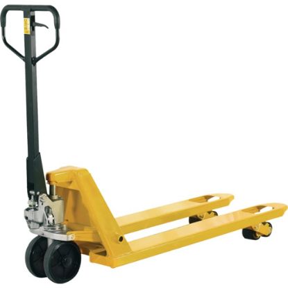 Slika VOZIČEK ROČNI PALETNI - NOSILNOST 2500kg, DOLŽINA VILIC 1150 MM, PU/JEKLO