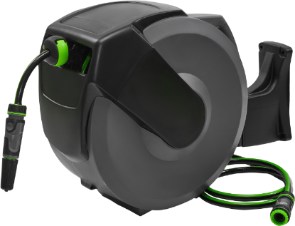 Slika NAVIJALEC CEVI ZA VODO Set vključuje cev dolžine 25 m in 1/2" priključke s pršil