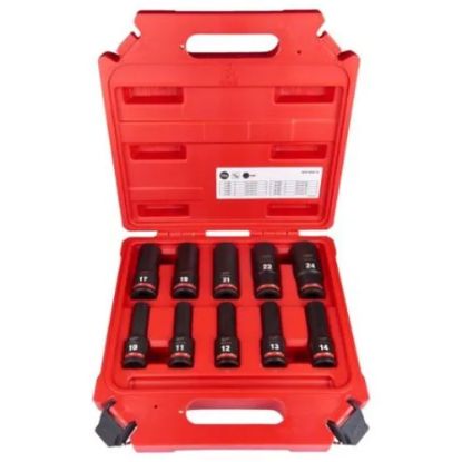 Slika 10-DELNA GAR. UDARNIH NASADNIH KLJUČEV 1/2", DOLGI, ŠESTROBI, 10-24 MM, MILWAUKE