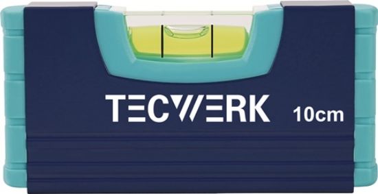 LIBELA ALUMINIJASTA, dol.10cm - srebrne barve (natančnost 0,5mm/m)  TECWERK