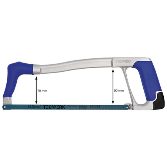 Metal saw frame D comfort handle, die cast alu. ,TECWERK