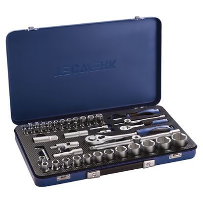 Slika GARNITURA NASADNIH KLJUCEV 55-DELNA 1/4" IN 1/2", 20 IN 36-ZOBNA RAGLJA - TECWER