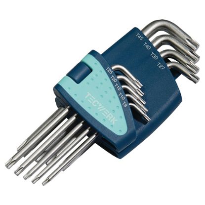 Slika KLJUC TORX KOTNI V 9-DELNI GARNITURI,  TX9-TX45 - TECWERK
