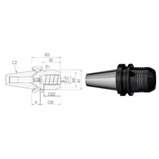 TRN VPENJALNI HIDRAULIČNI TENDO KRATEK E-SCHUNK MAS-BT SK50/20mm