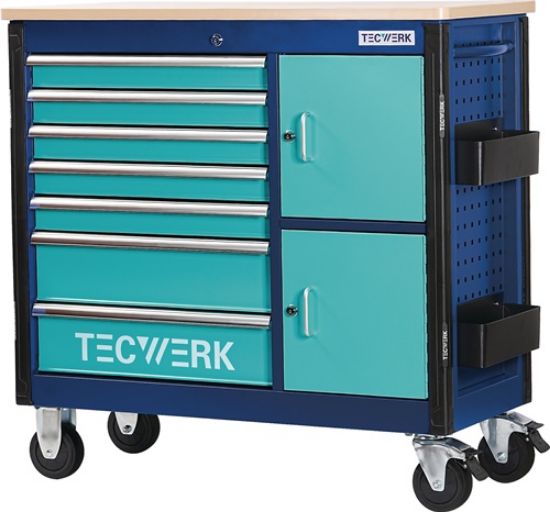 MIZA DELOVNA NA KOLESIH PLUS 2.0, 1090x500x1055mm, 500 kg, 7 PREDALOV, TECWERK