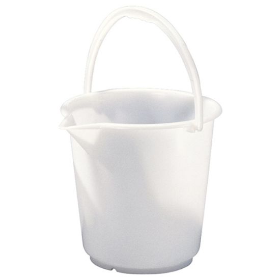 VEDRO PLASTICNO, 10,5 L, Z ROCAJEM, BELE BARVE